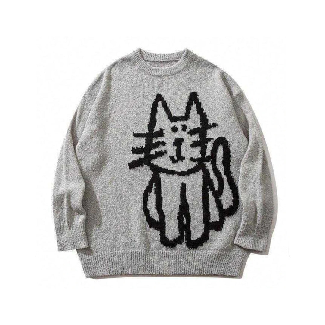 Fuzzy Script Crew Sweater