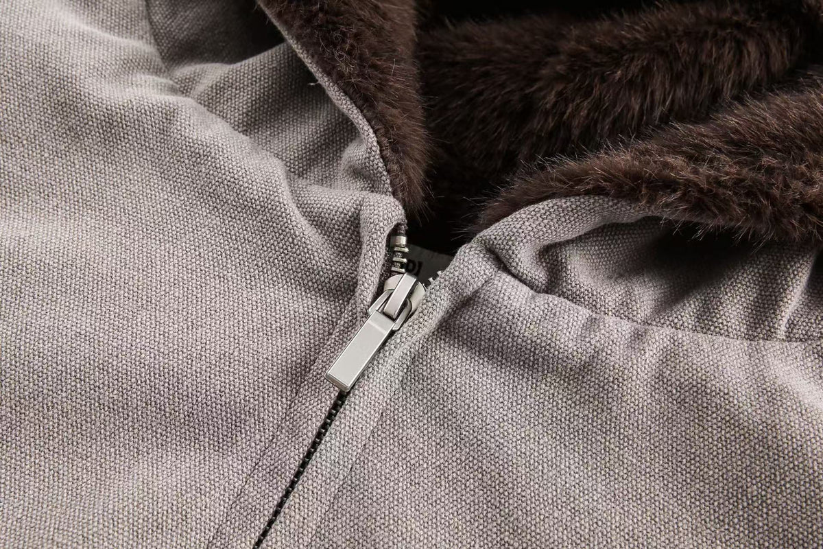 Clean-Fit Faux-Fur Hooded Jacket - OMYGOODS