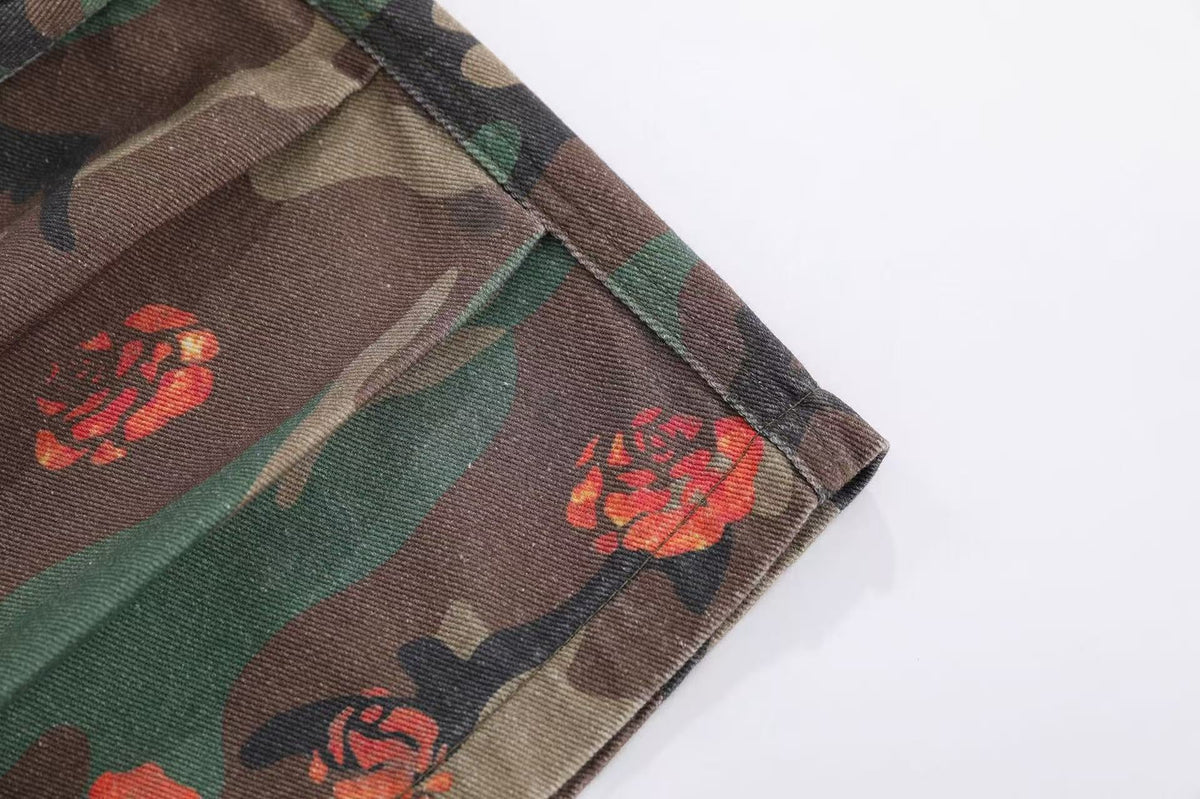 Camo Floral Baggy Wide-Leg Jorts - OMYGOODS