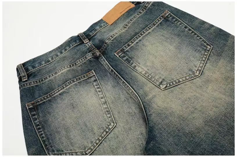 Vintage Whisker Faded Wash Wide-Leg Jeans - OMYGOODS