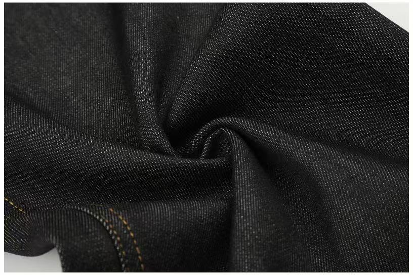 Studded Back Pocket Union Jack Cuff RawBlack Wide-Leg Jeans - OMYGOODS