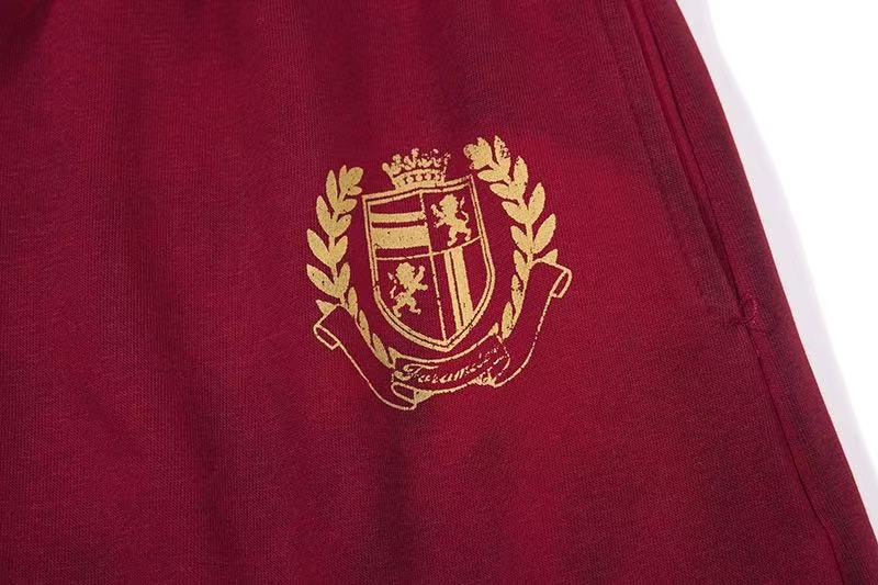 Vintage Crest Emblem Print Baggy Wide-Leg Sweatpants - OMYGOODS