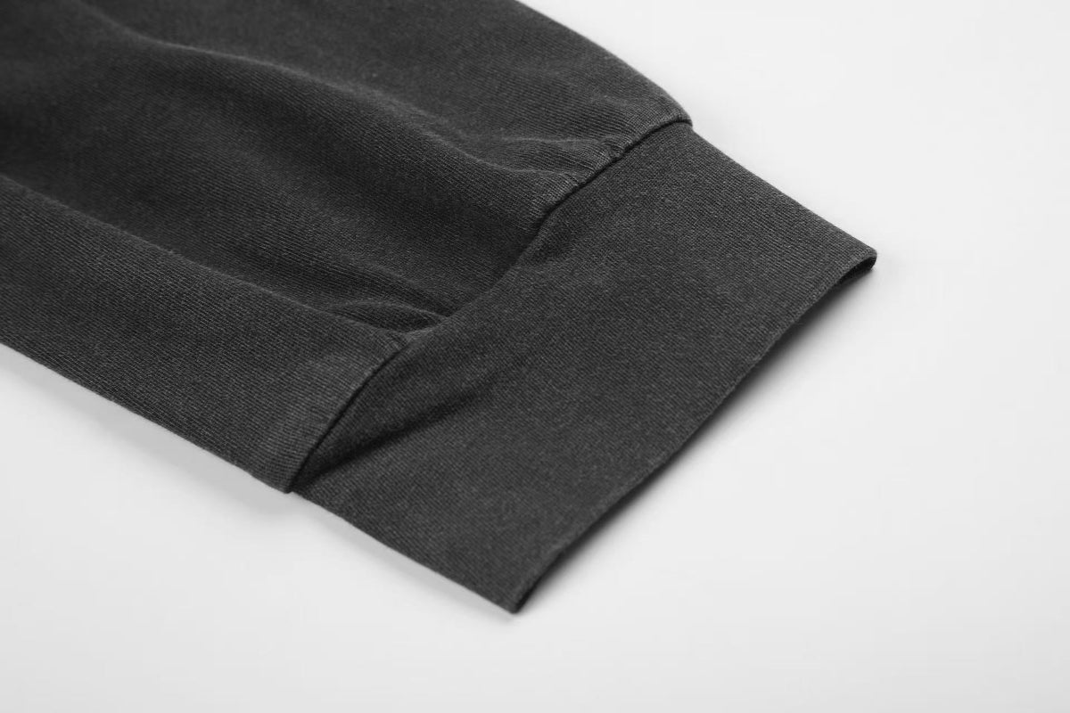 Wash Military Rope Print Long Sleeve Polo - OMYGOODS