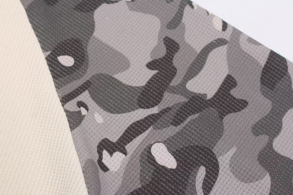 Camo Raglan Waffle Knit Letter Print Long Sleeve - OMYGOODS