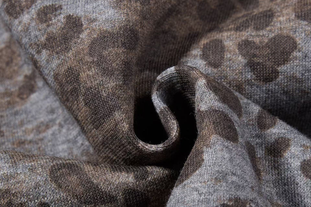 Cropped Vintage Leopard Tiger Embroidery Striped Sleeve Hooded Jacket - OMYGOODS