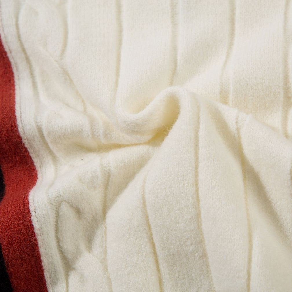 Varsity Stripe Zip Cardigan Sweater