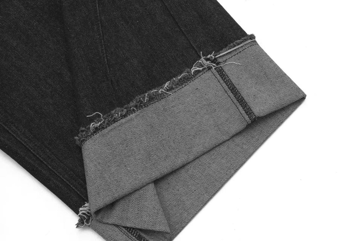 Distressed Denim Knee-Length Jorts - OMYGOODS