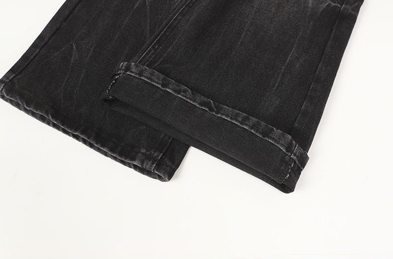Retro Washed Faded Flared Jeans