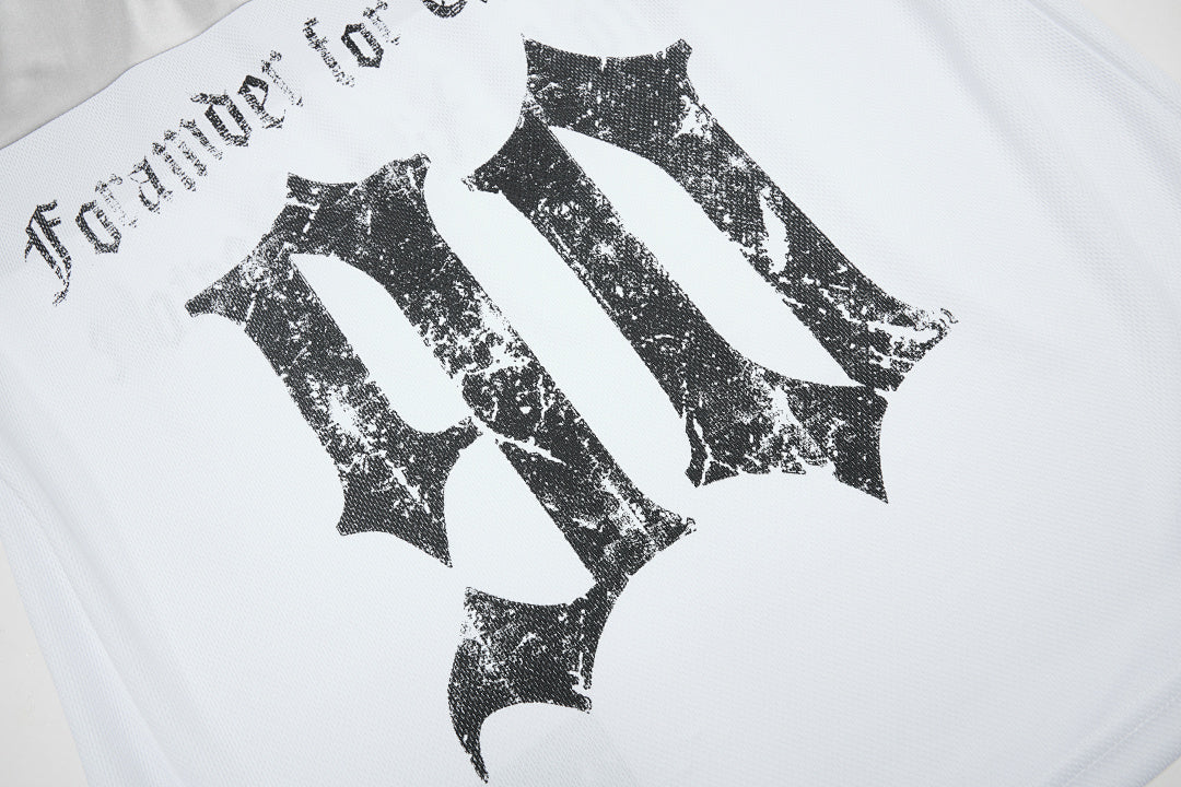 Gothic Chrome Mixed-Media Retro Jersey