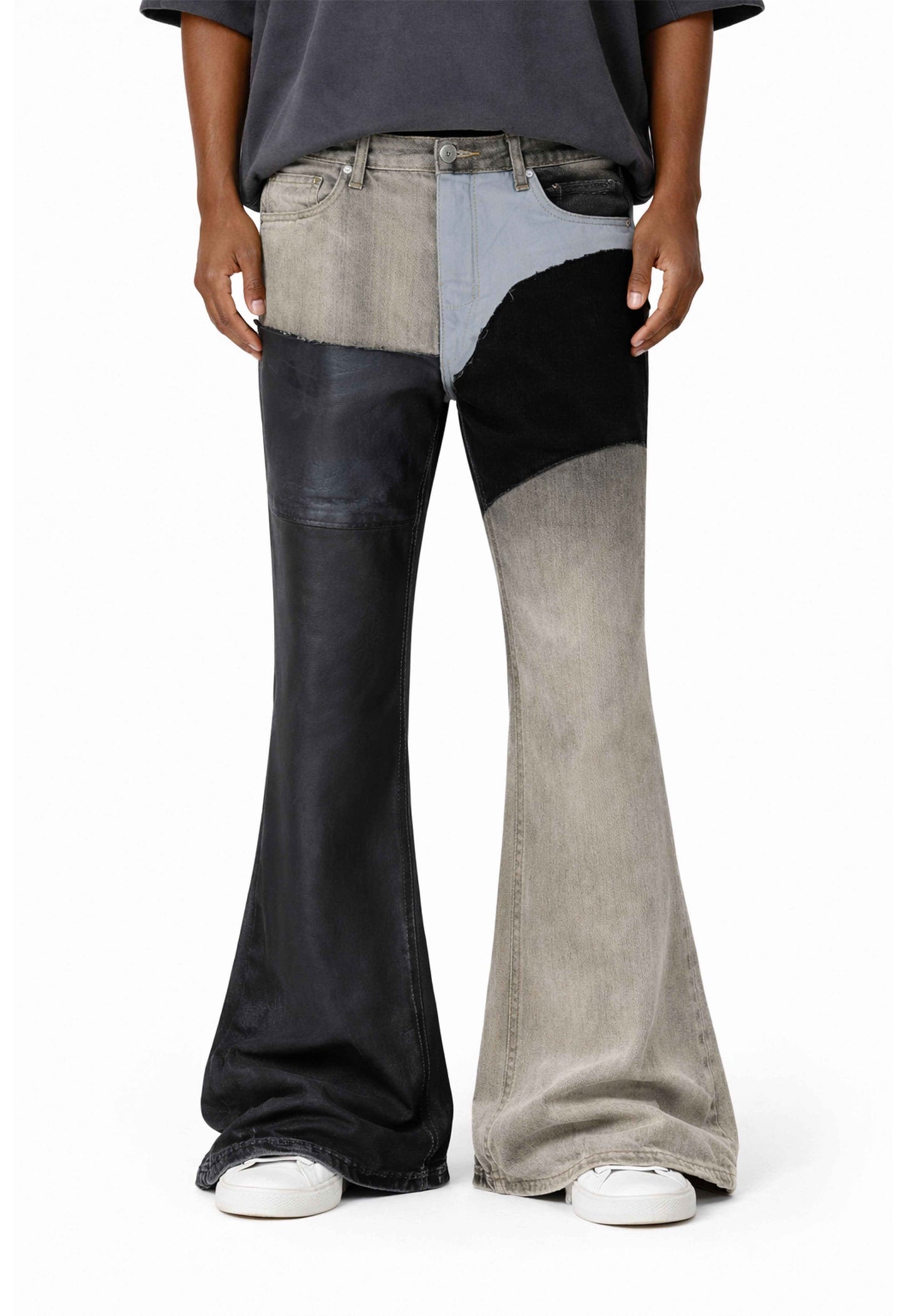 PATCHWORK FLARE DENIM
