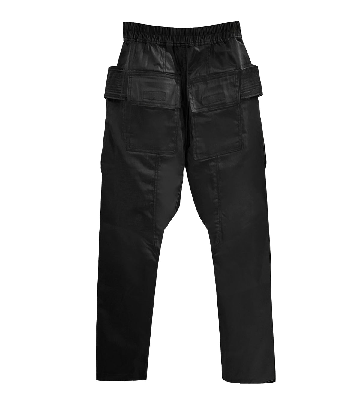 WAXED DROP-CROTCH DRAWSTRING CARGO PANTS - JUSTLUXURY