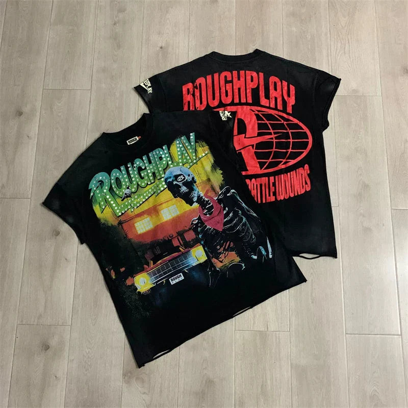 High Quality Heavy Fabric Fashion Loose Casual Rhinestore T-shirts