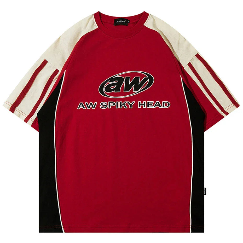 Patchwork Oversized Streetwear T-shirts