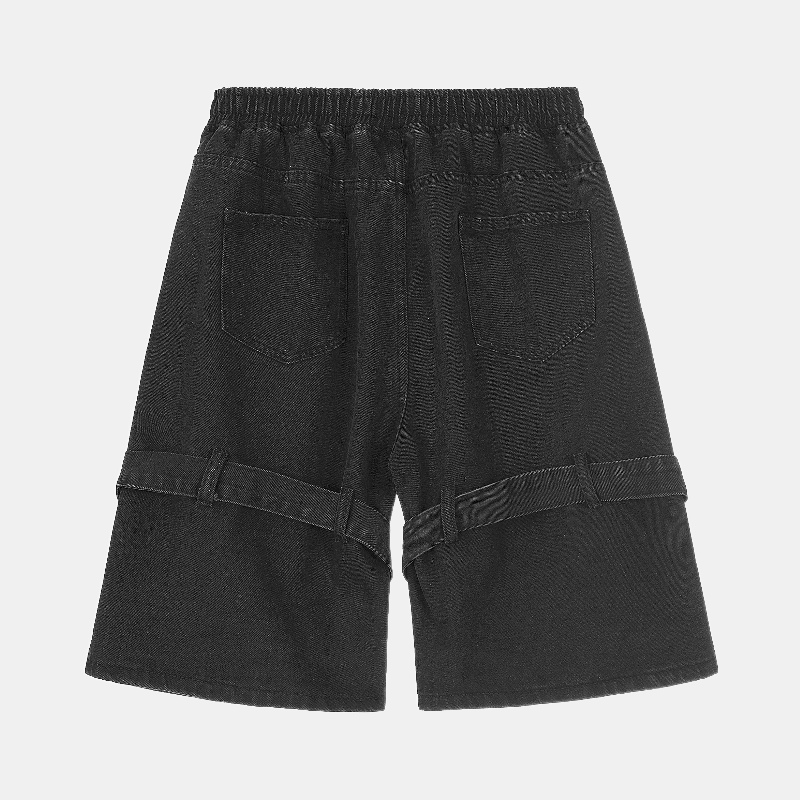 Strap Detail | Washed Denim Shorts