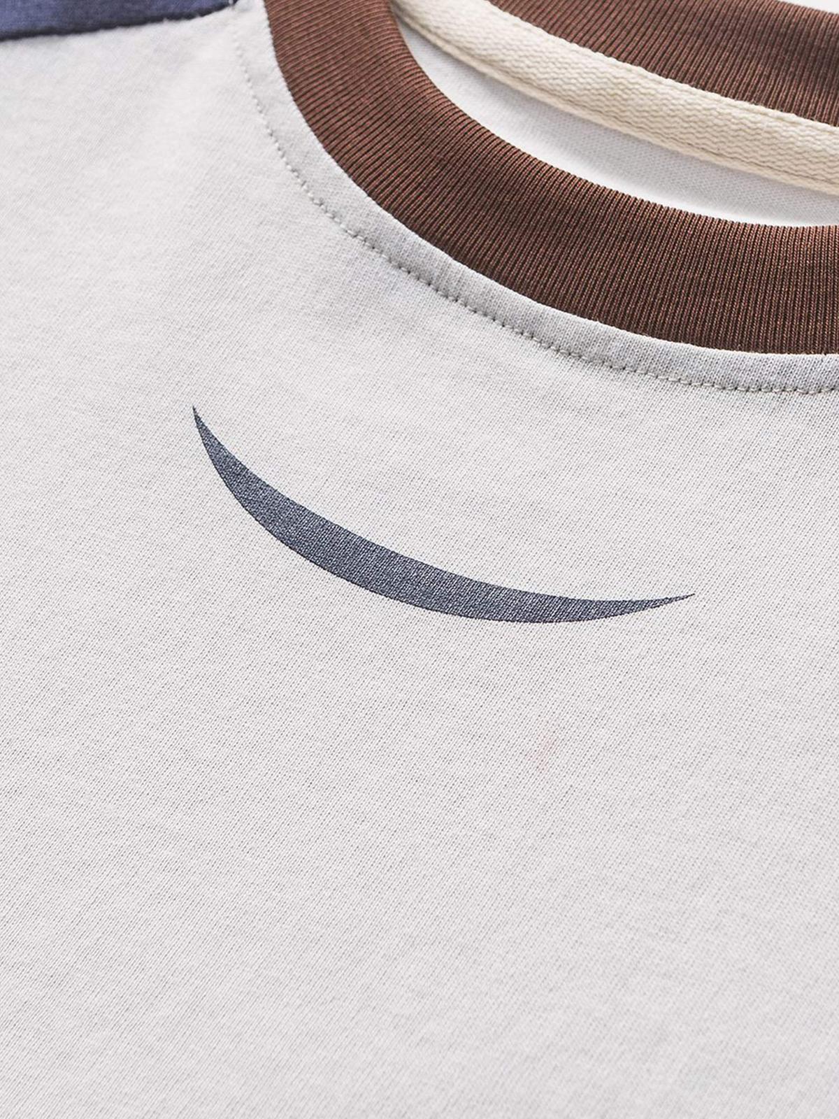 Omygoods American Retro Patchwork Print T-Shirt