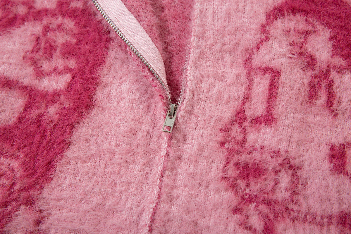 Anime Graphic Cardigan | Zip Fuzzy Jacket - OMYGOODS