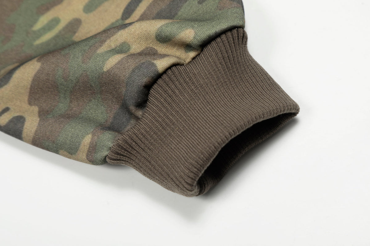 Camo Varsity Patch | Zip Up Hoodie - OMYGOODS