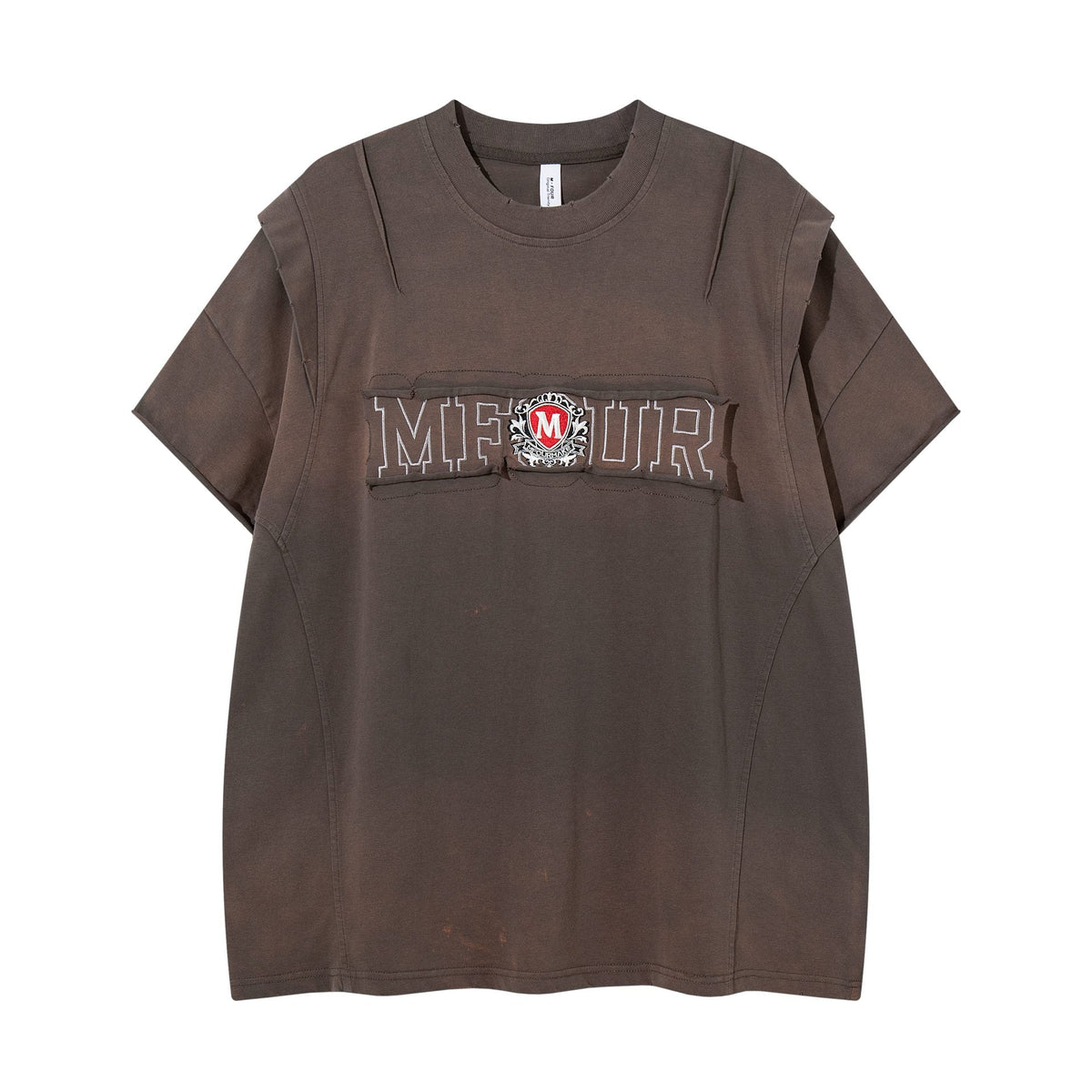 Deconstruction splicing gradient short sleeved shirt - OMYGOODS