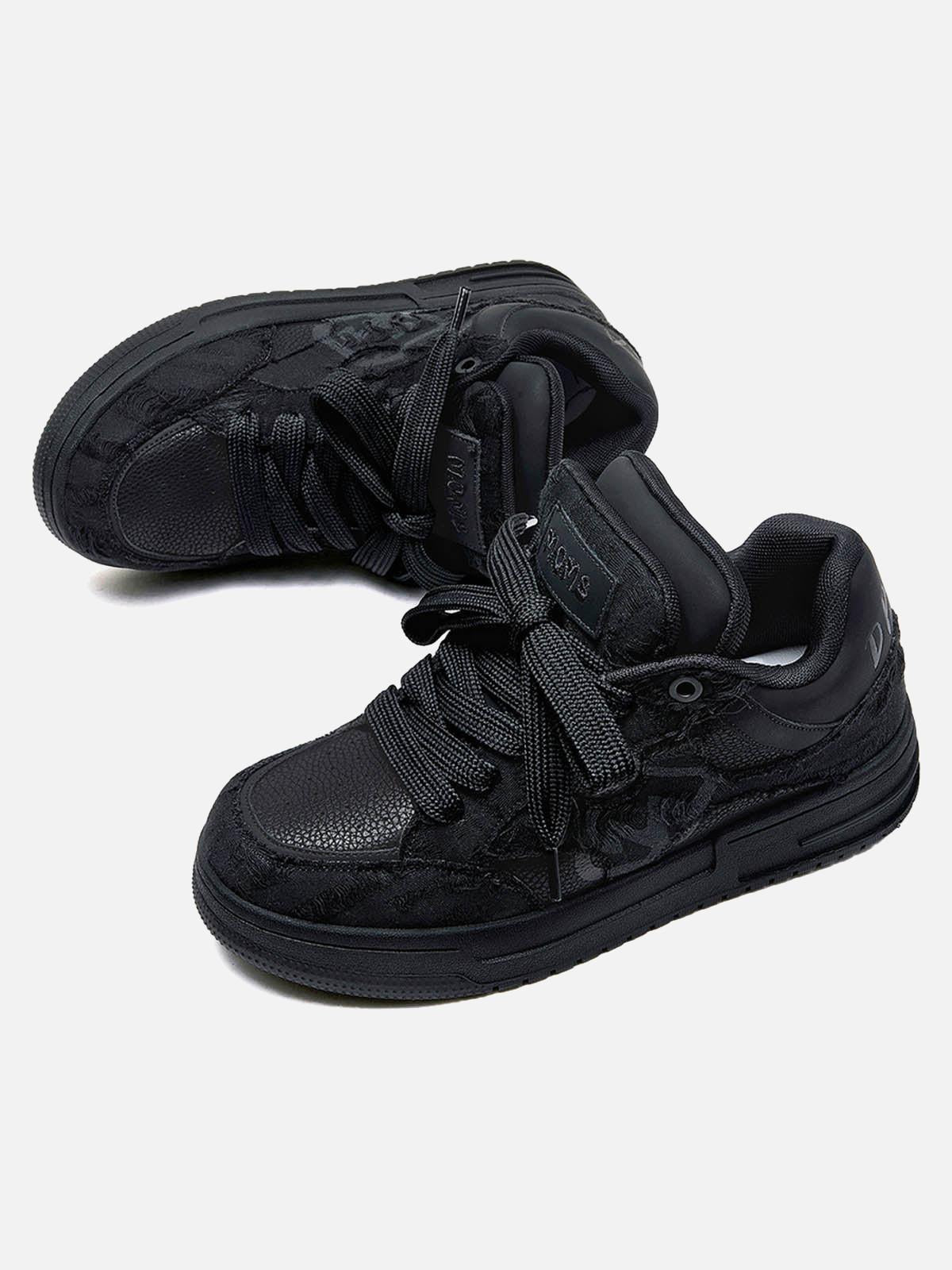 Omygoods Rubber Sole Black Knight Destruction Skate Shoes