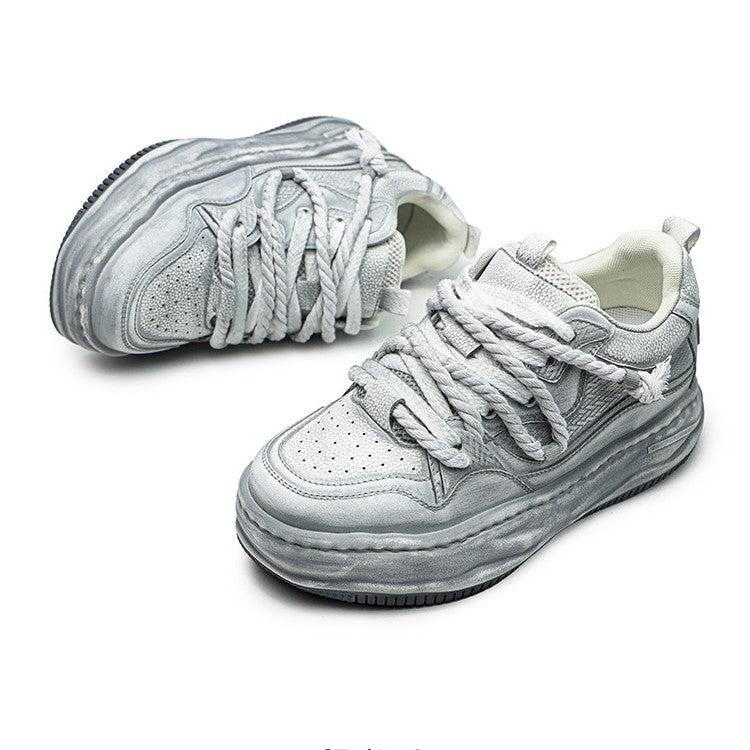 Rebel | White Platform Sneakers - OMYGOODS