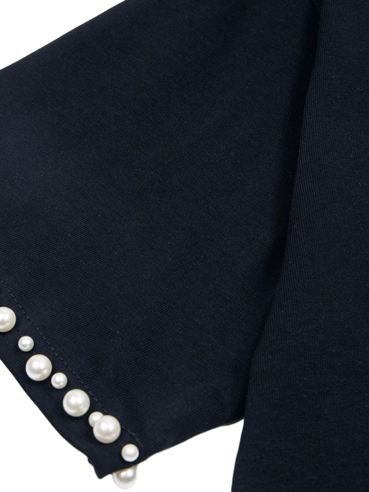 Omygoods Elegant Pearl-Embellished Oversized T-Shirt