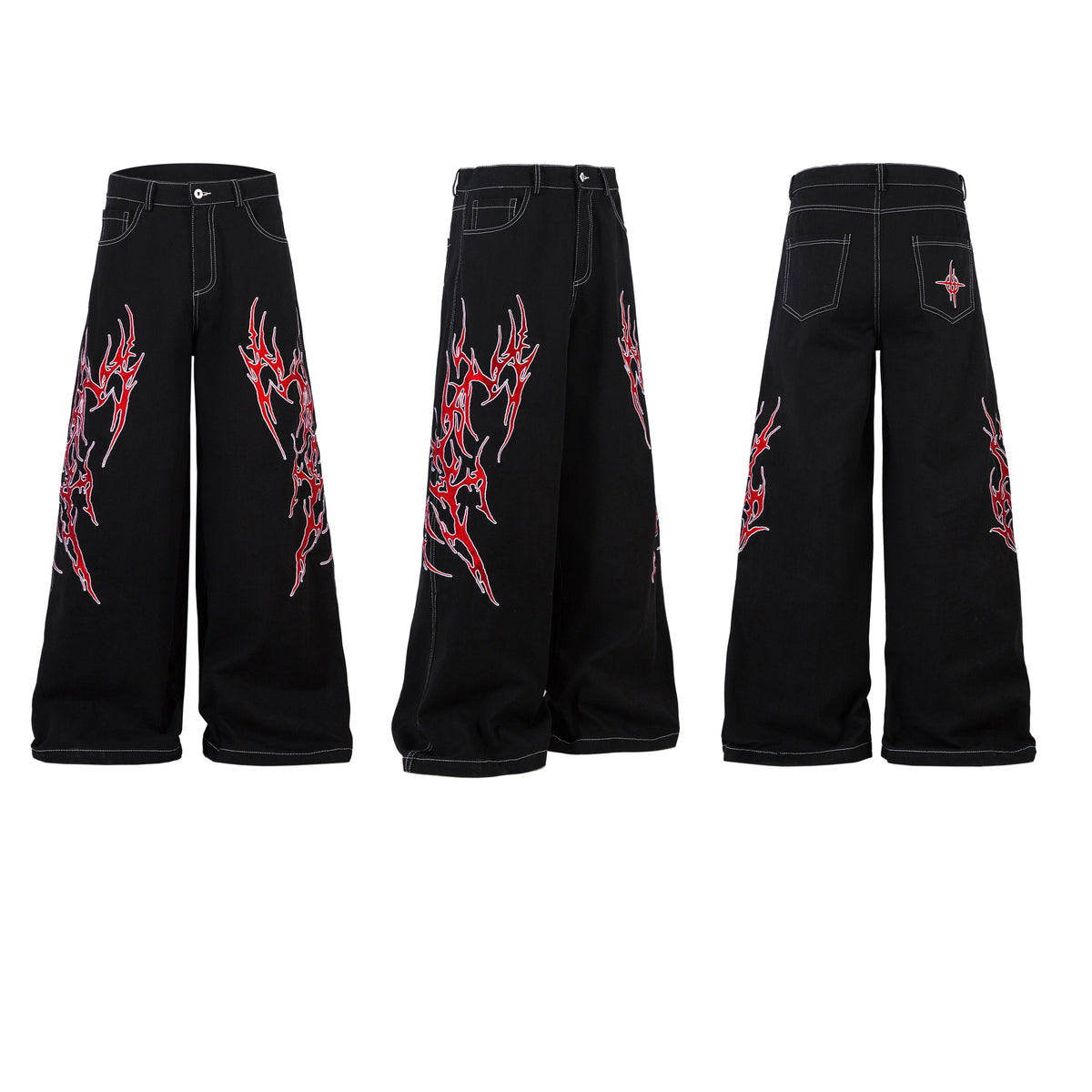 Flame Graphic | Baggy Jeans - OMYGOODS