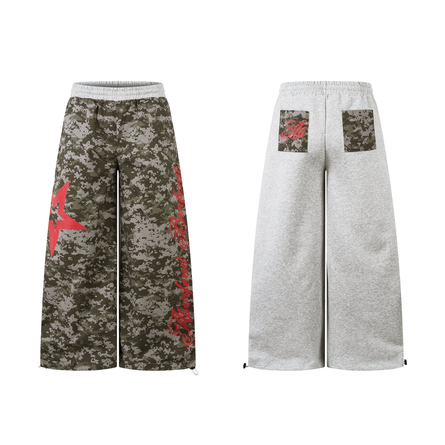 Vintage Print Sweatpants | Loose Fit Drawstring Streetwear Trousers