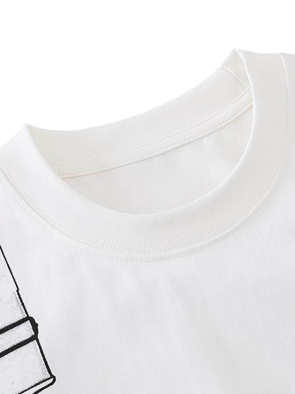 Omygoods Jacket Print Graphic T-Shirt