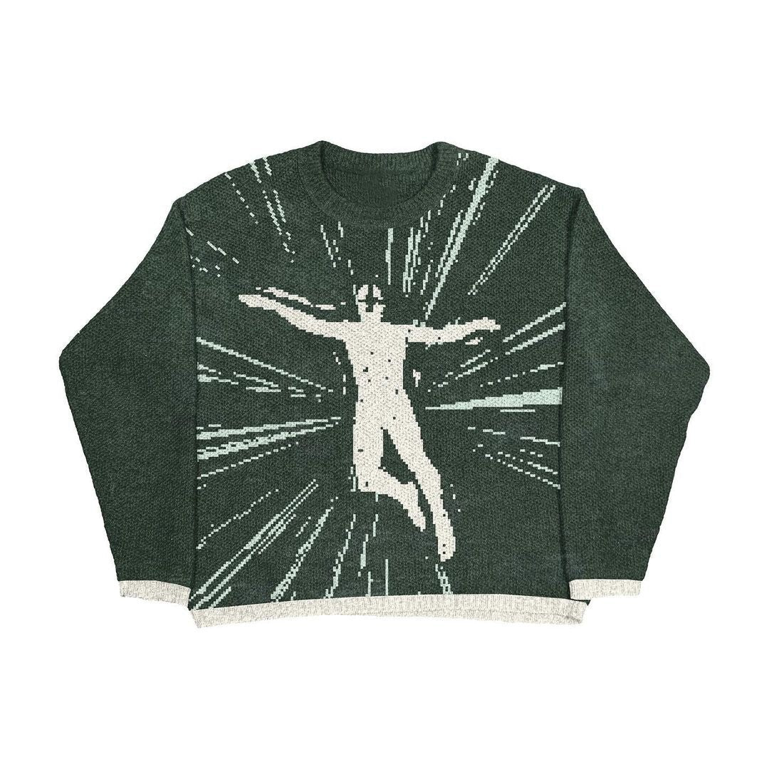 Leaping Boundaries | Abstract Art Knit Sweater - OMYGOODS