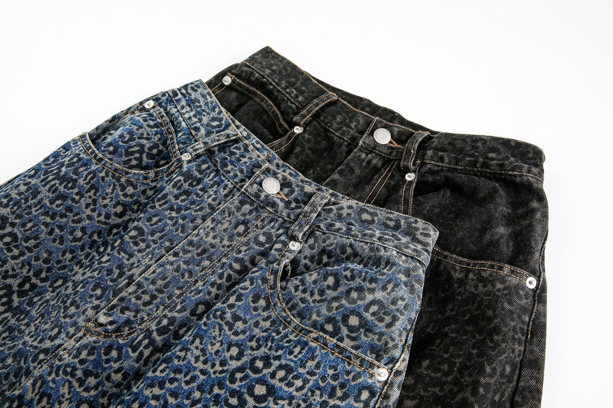 Leopard Print | Denim Street Barrel Jeans - OMYGOODS