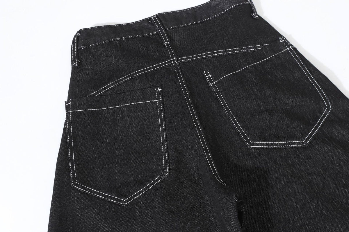 Metal Button Raw | Baggy Barrel Jeans - OMYGOODS