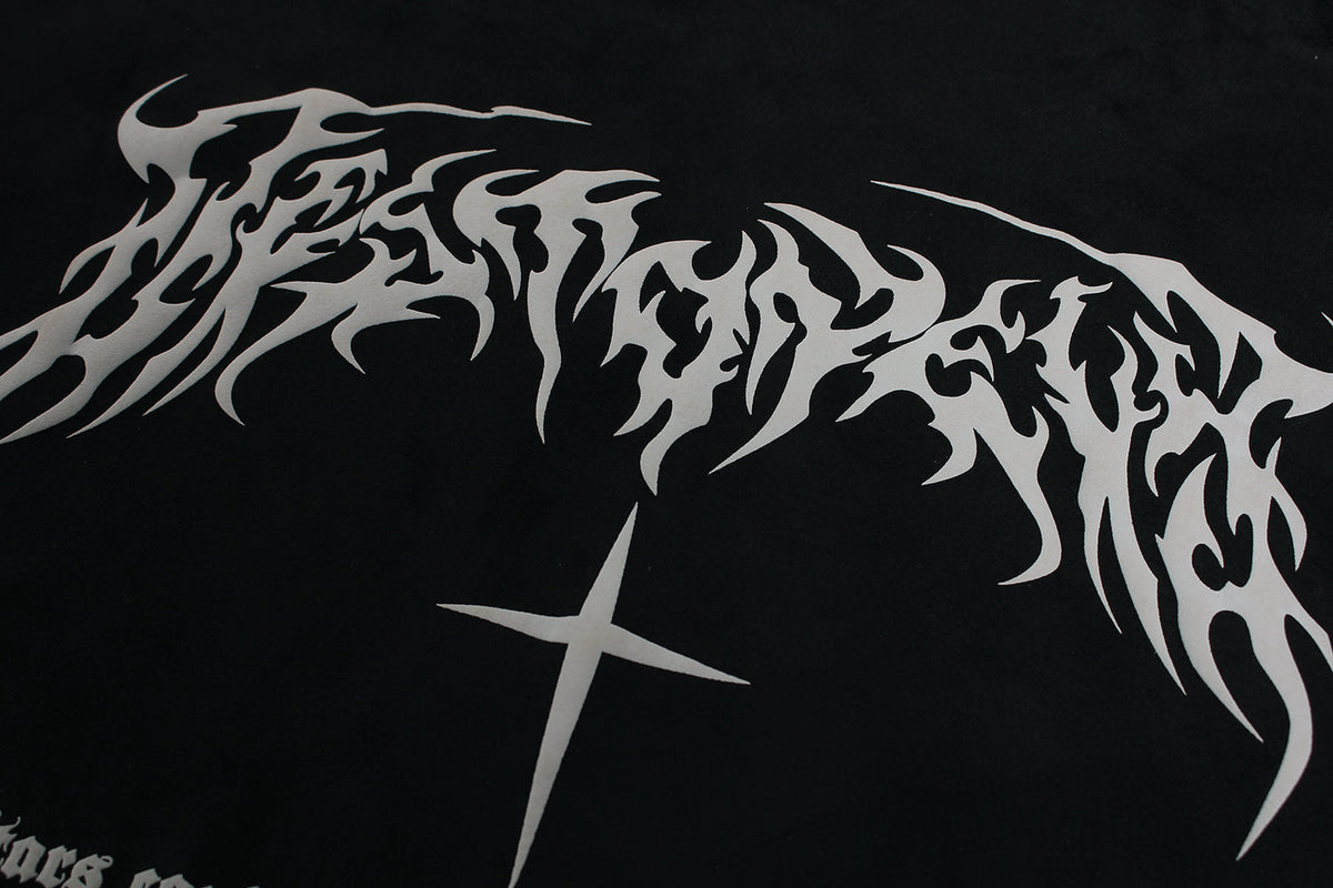 Metal Letter Cross Print | Gothic Hoodie - OMYGOODS