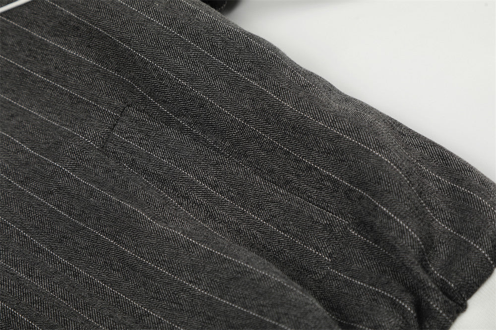 Pinstripe Vertical Embroidery Track Jacket - OMYGOODS
