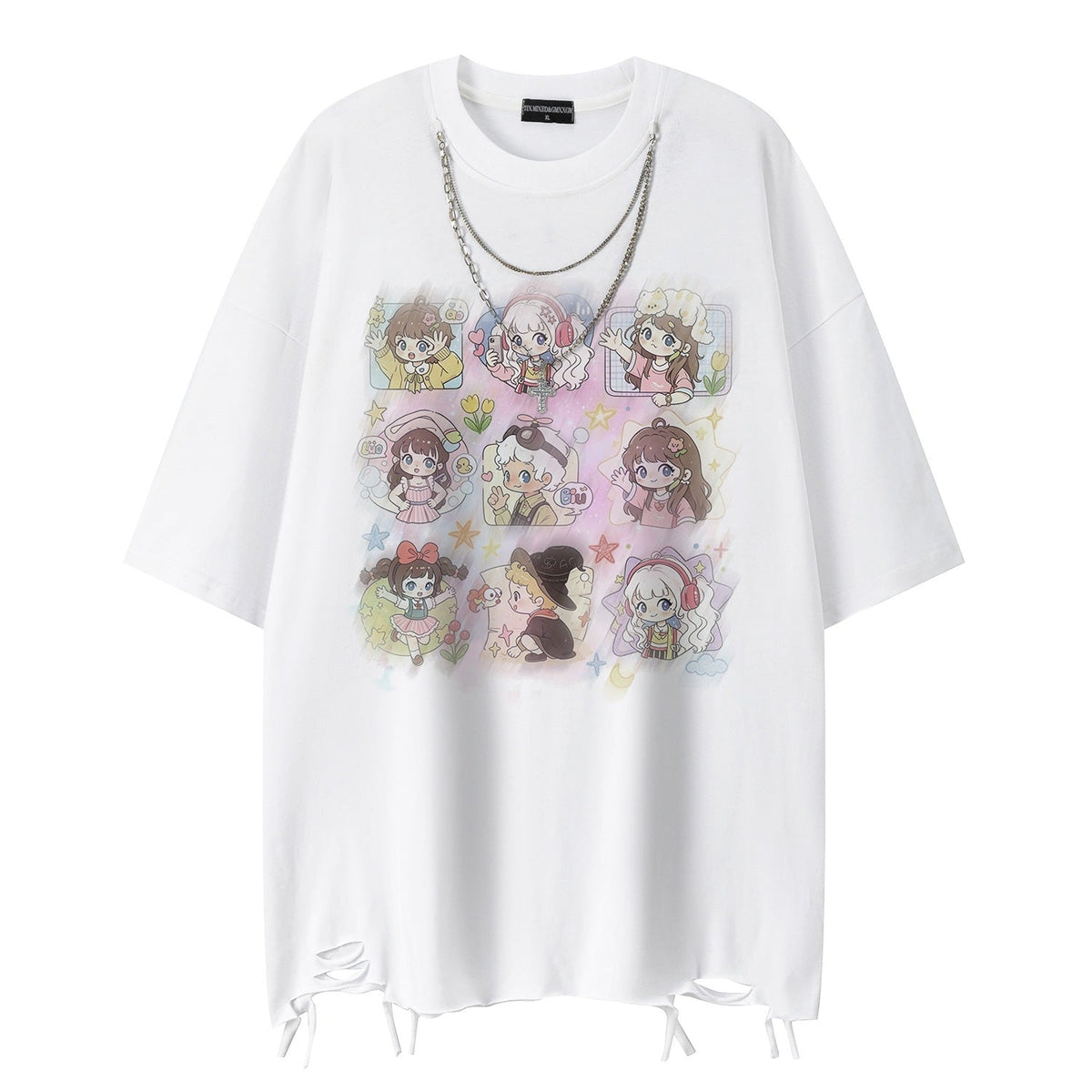 Q-version girls' printed short sleeved shirt - OMYGOODS