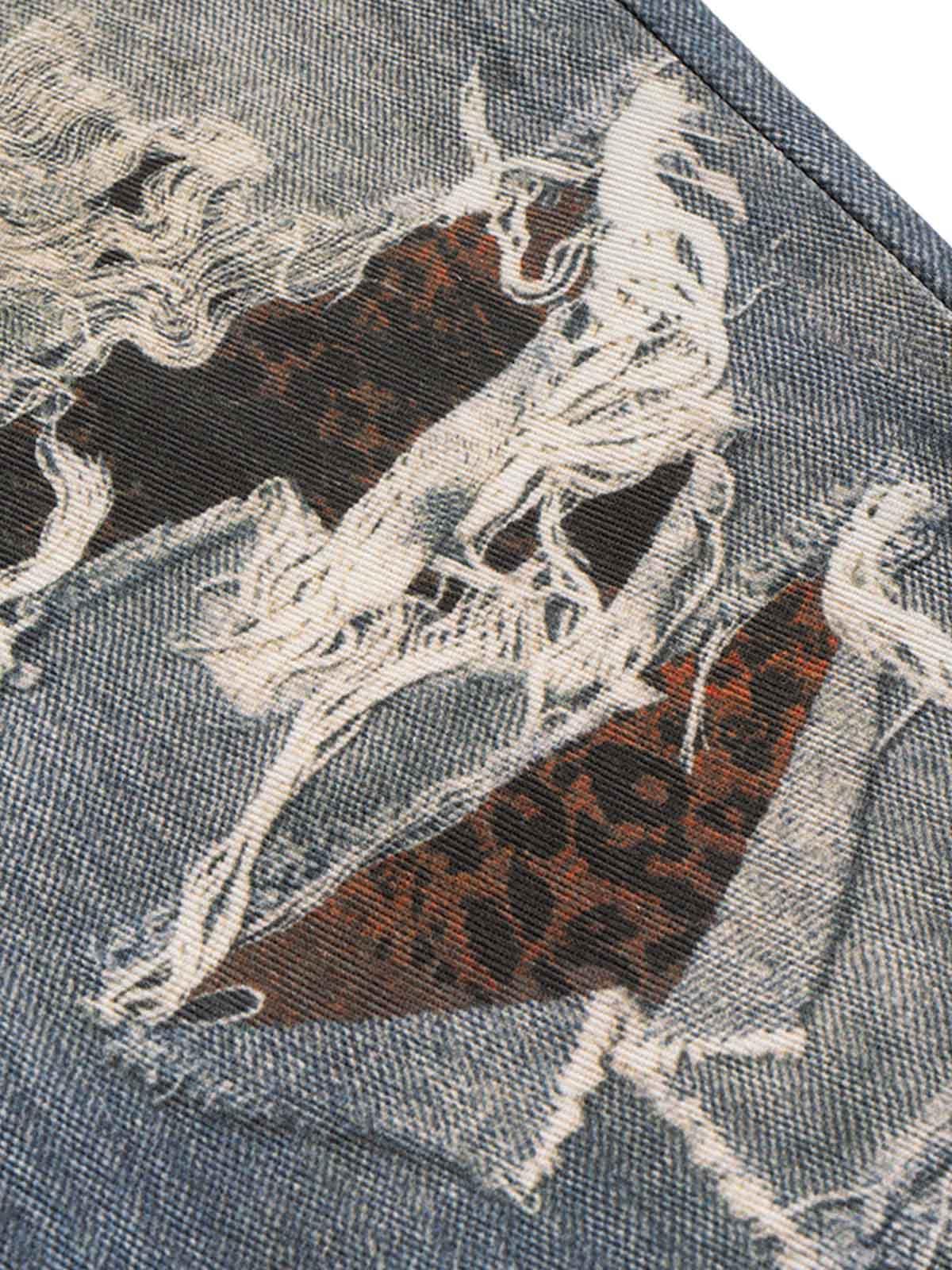 Omygoods Retro Washed Ripped Flare Jeans