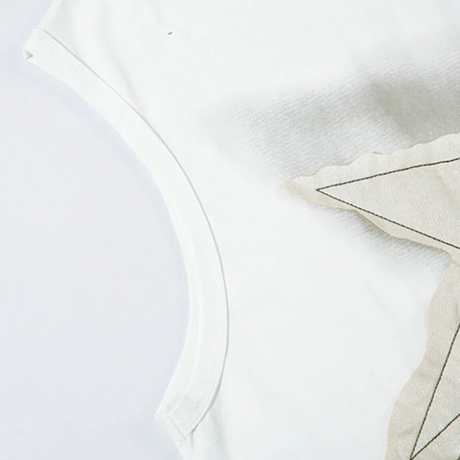 Star Patchwork Streetwear Oversized Vest - OMYGOODS