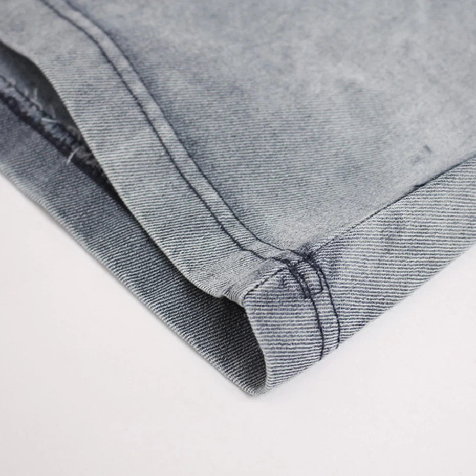 Streetwear Patchwork Denim Oversized T-Shirts - OMYGOODS