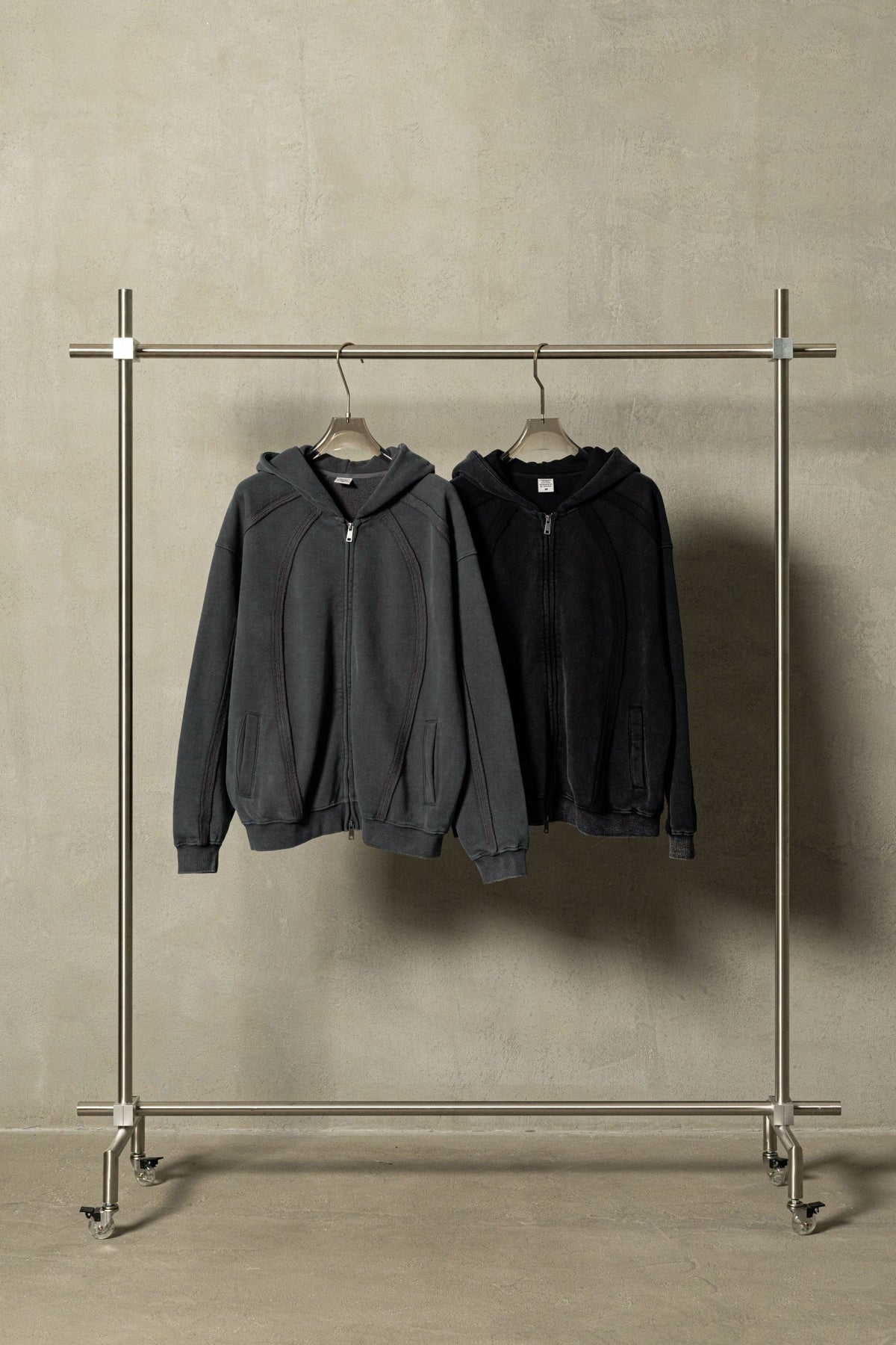 Structured Panel | Baggy Zip-Up Hoodie - OMYGOODS