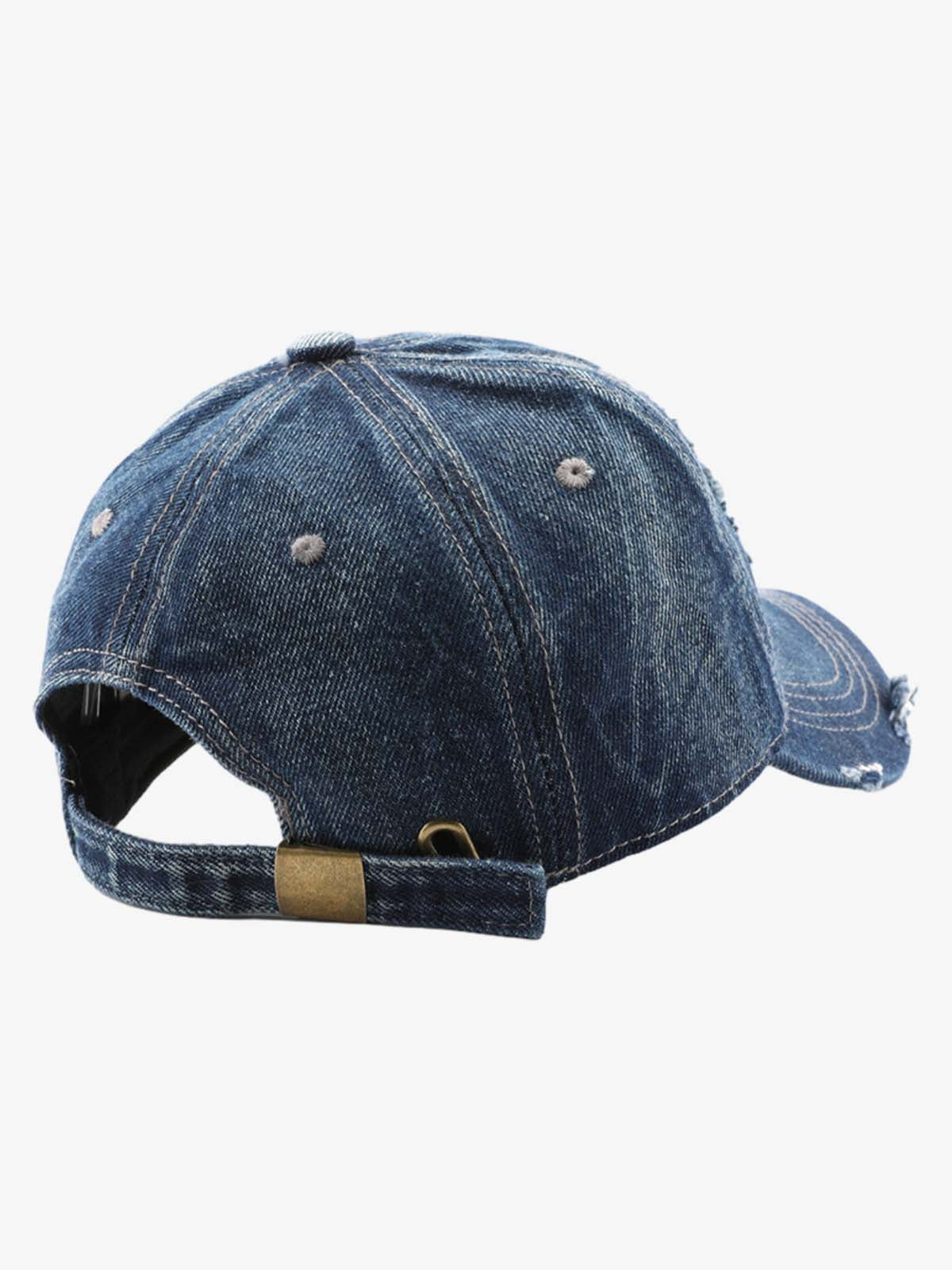 Omygoods 1989 Embroidery Distressed Denim Baseball Cap