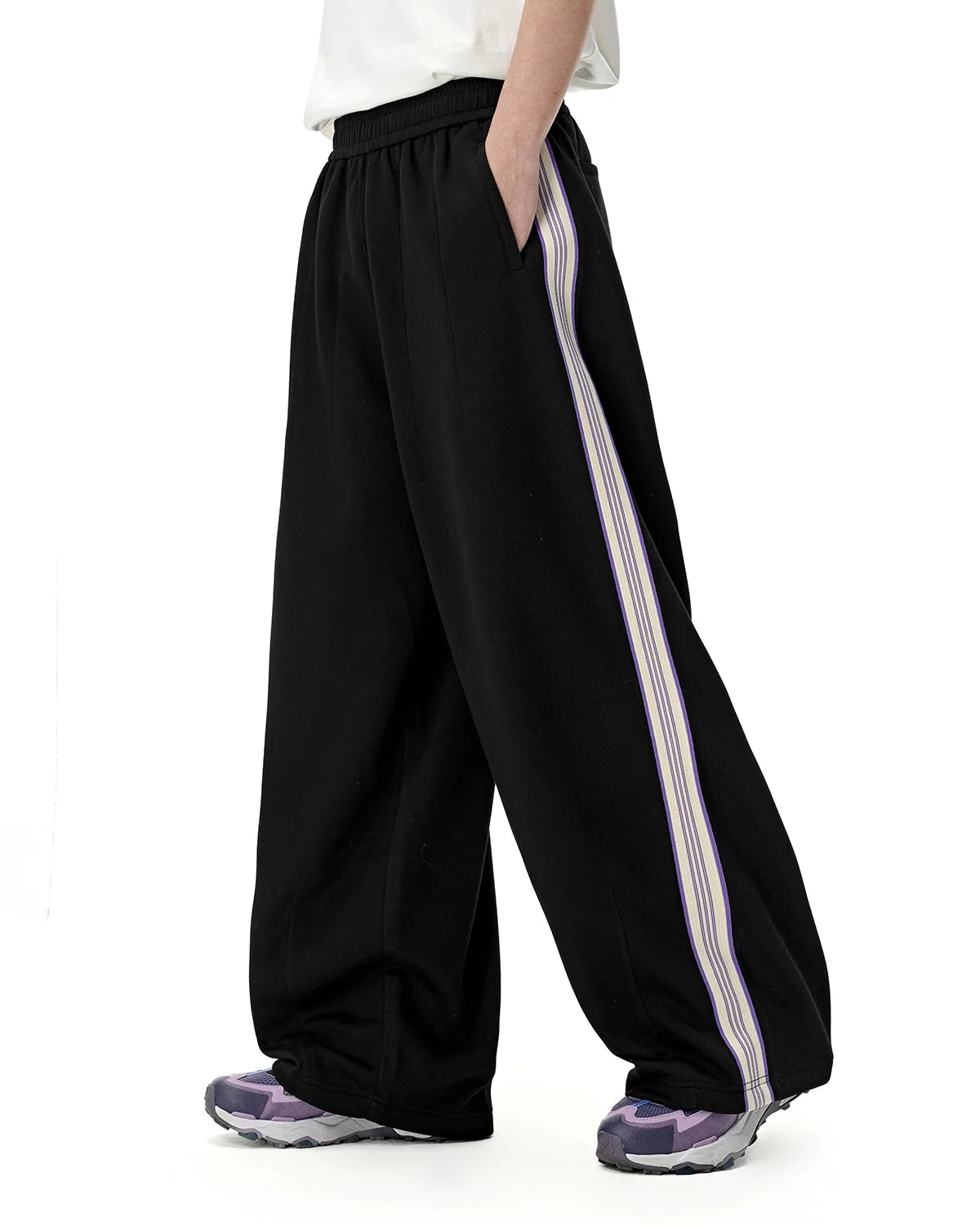 Omygoods Athleisure Wide Leg Baggy Pants