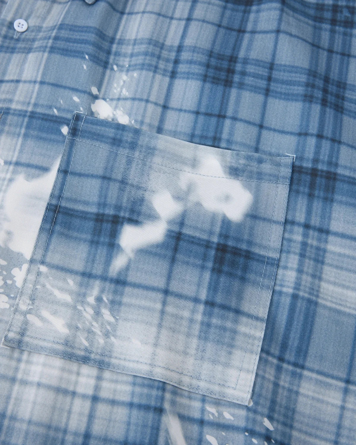 Omygoods Boxy Tencel Washed Plaid Print Shirt