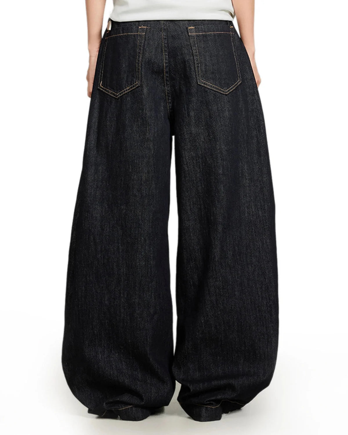 Omygoods Buttons Up Barrel Baggy Jeans