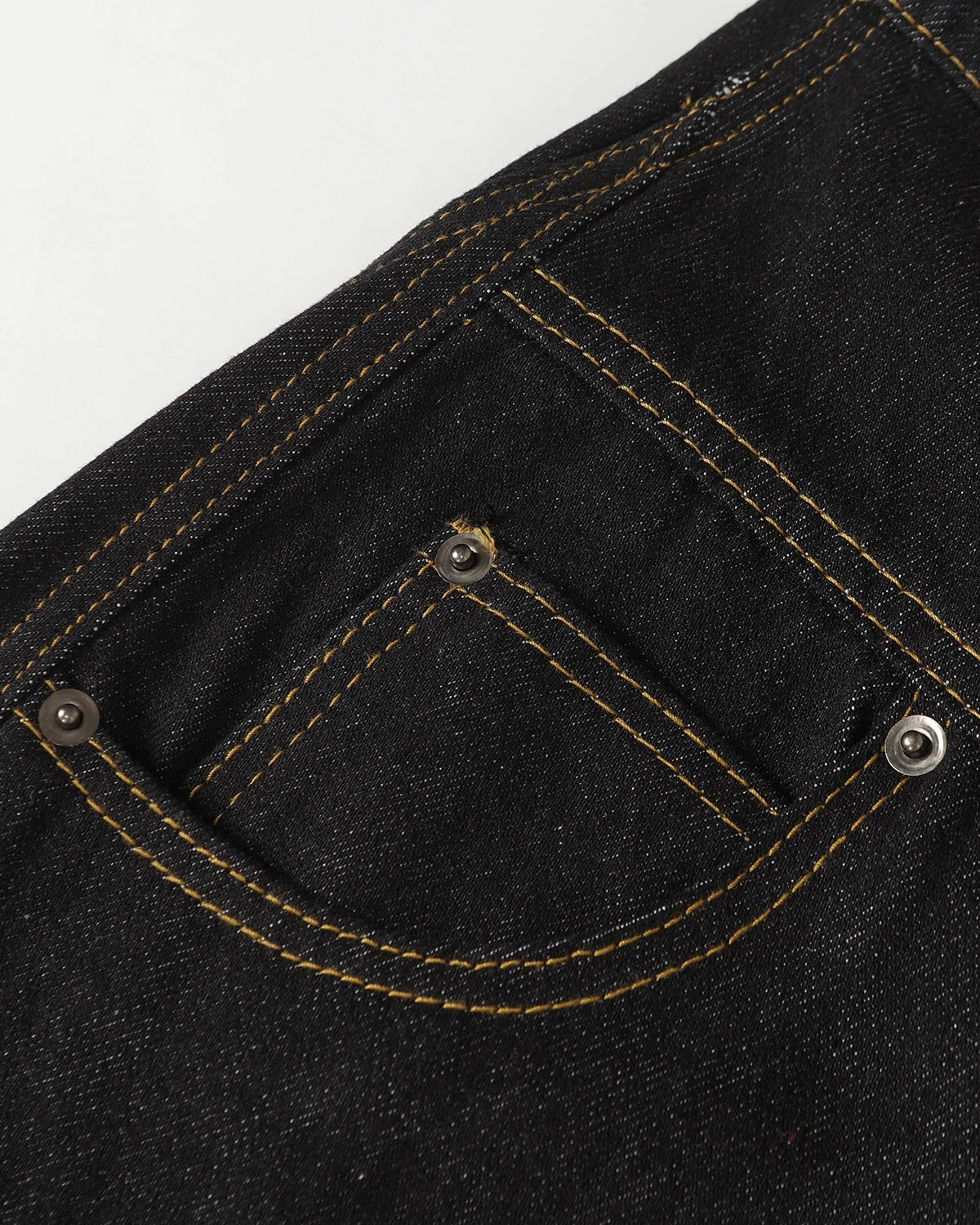 Omygoods Off-Center Button Raw Baggy Jeans