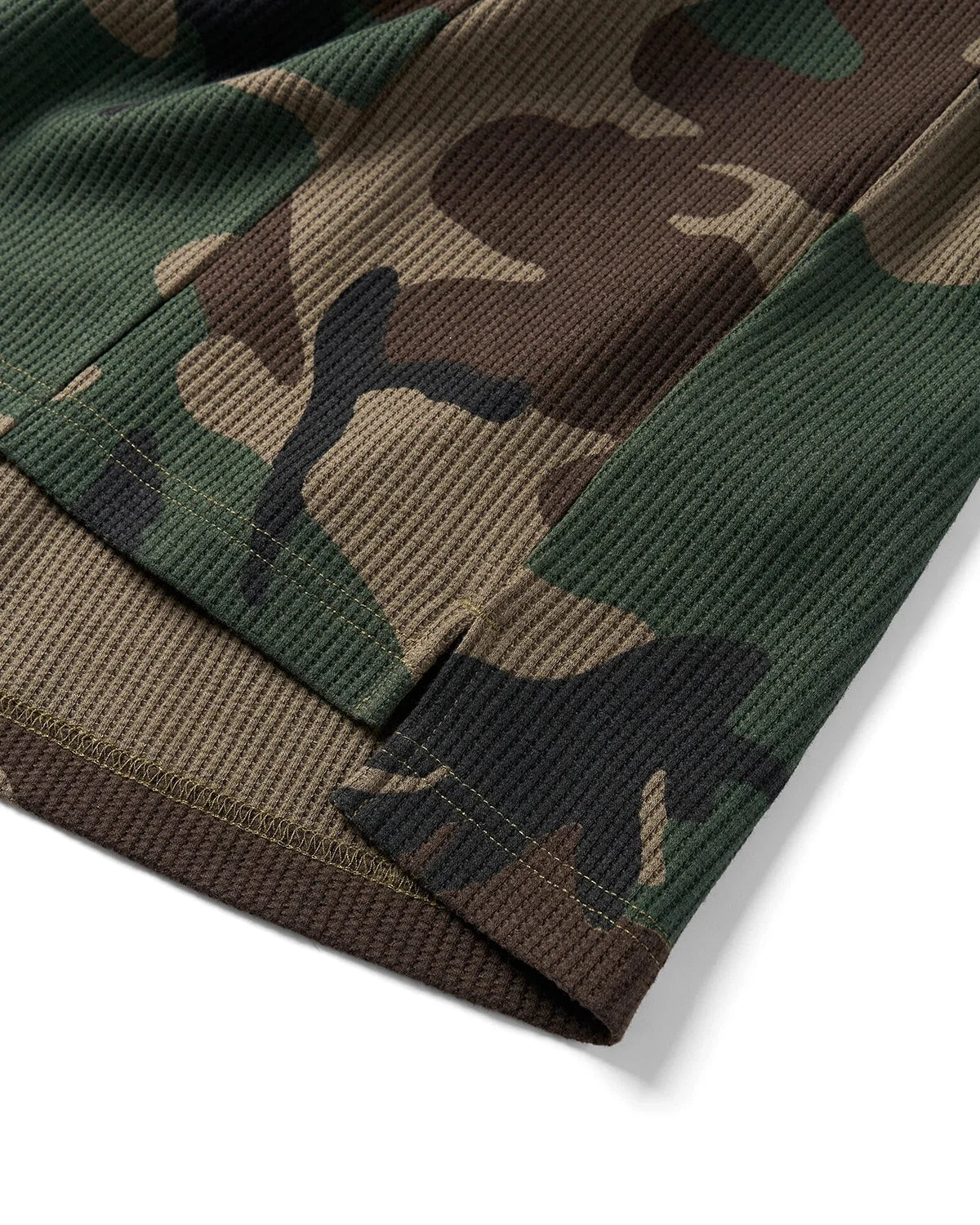 Omygoods Camo Waffle Long Sleeve T-Shirt