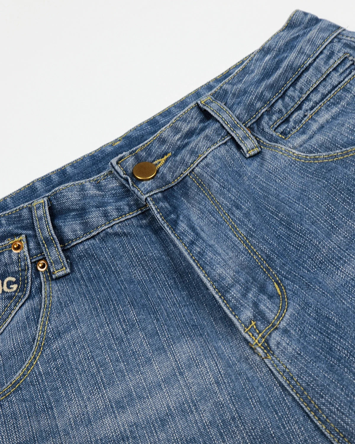 Omygoods Cinch Back Bamboo Weave Long Jorts