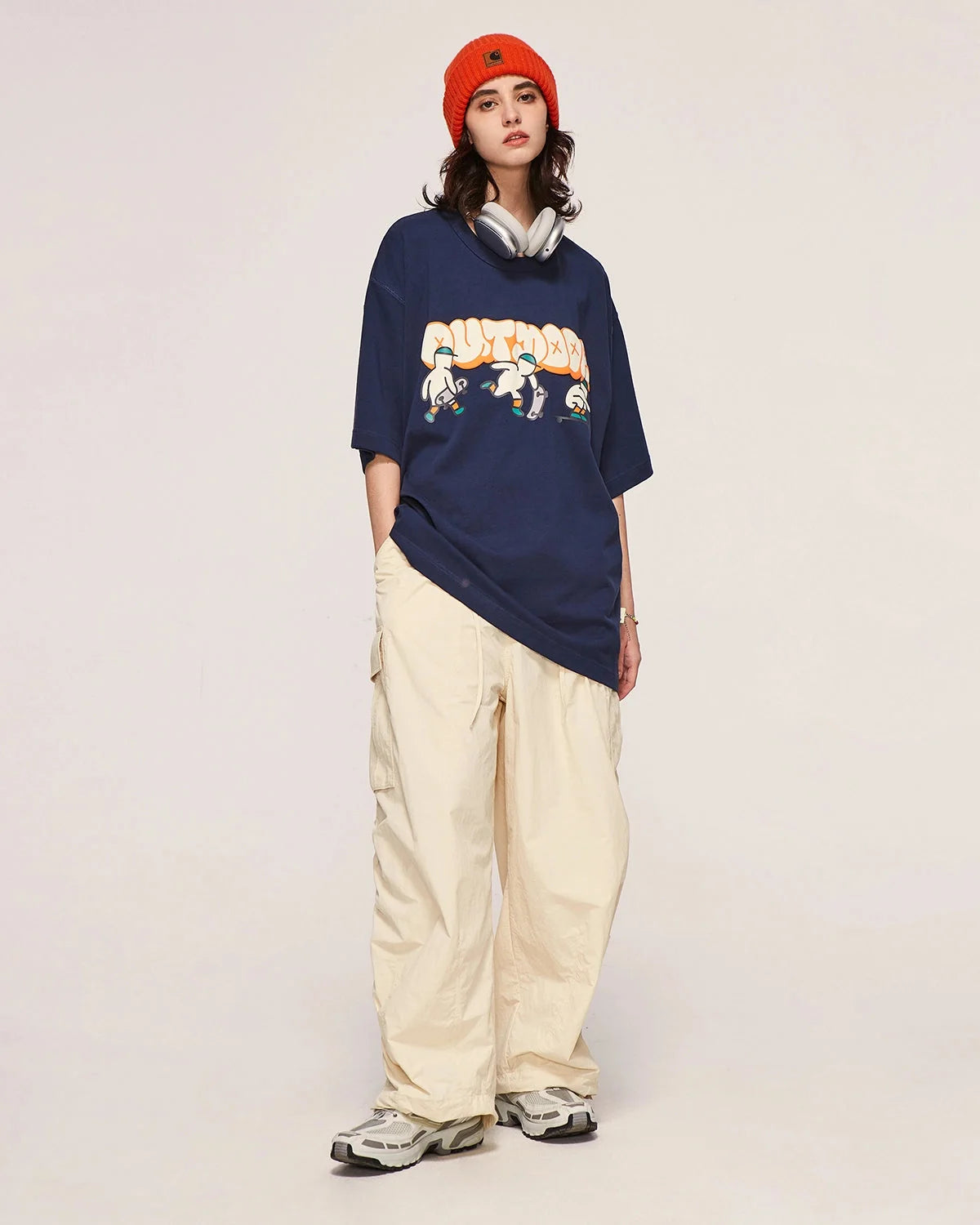Omygoods Classical Parachute Cargo Pants
