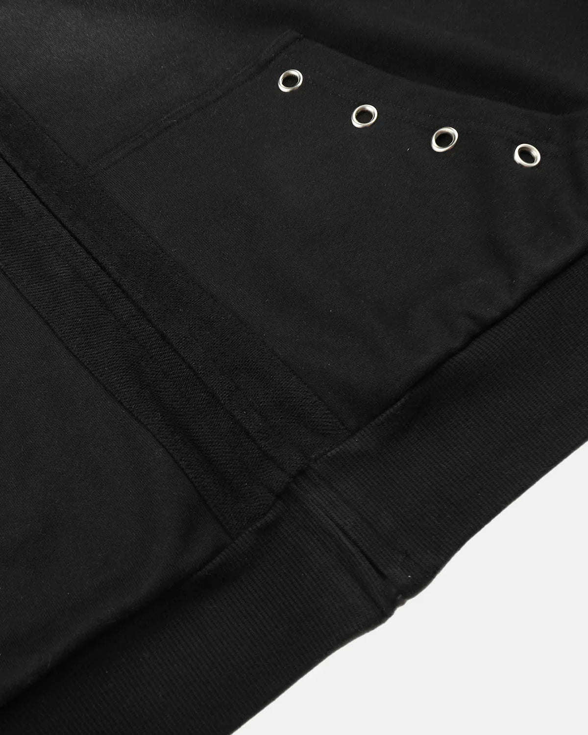 Omygoods Contrast Stripe Eyelet Boxy Zip Up Hoodie