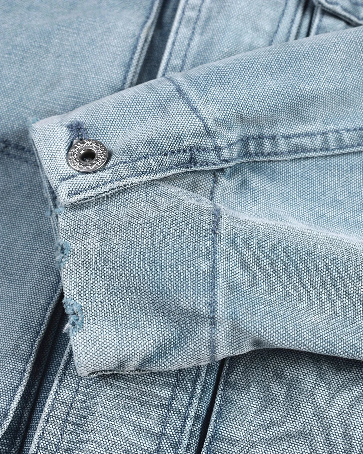 Omygoods Corduroy Collar Boxy Denim Jacket