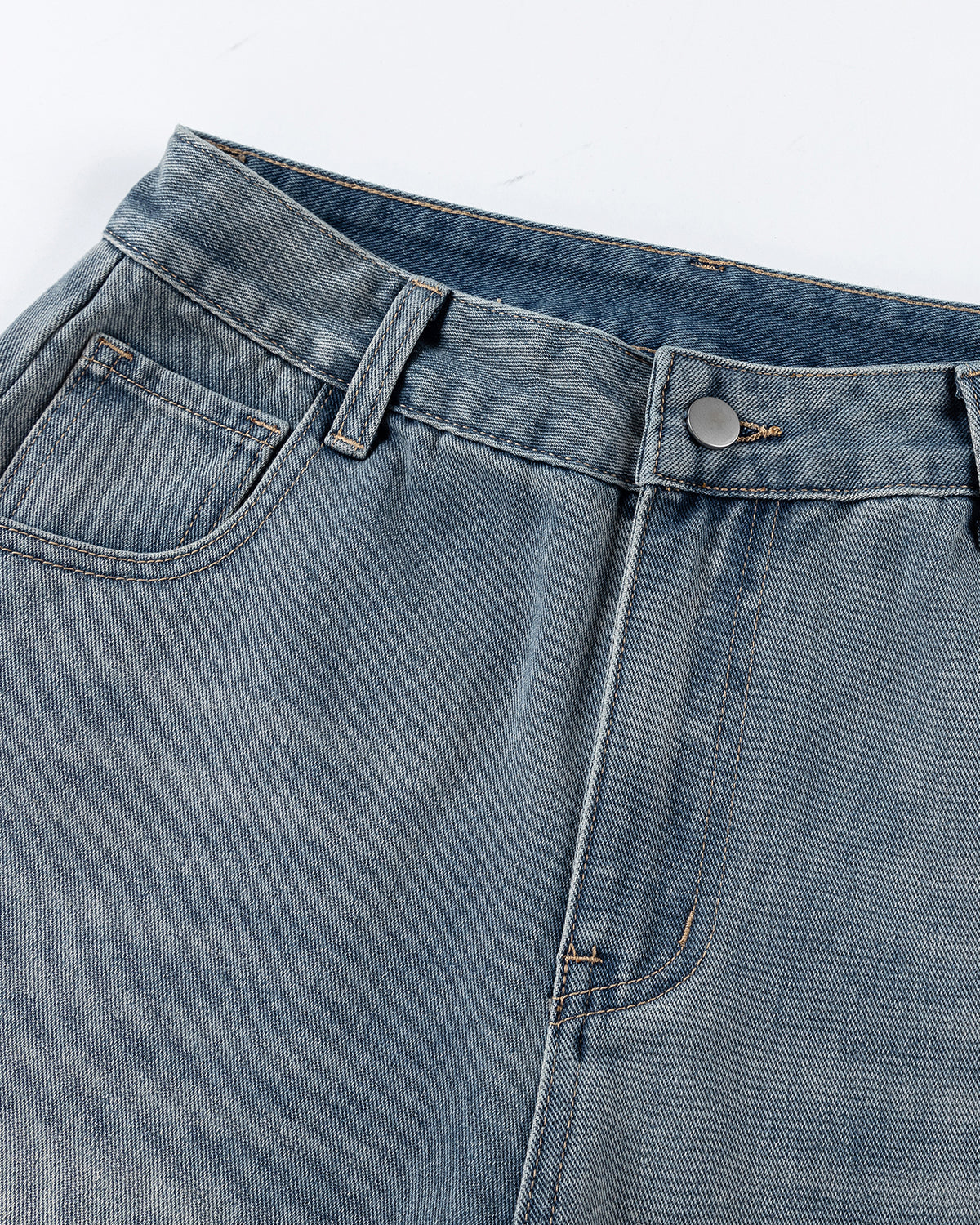 Omygoods Curved Seam Deconstructed Barrel Jeans