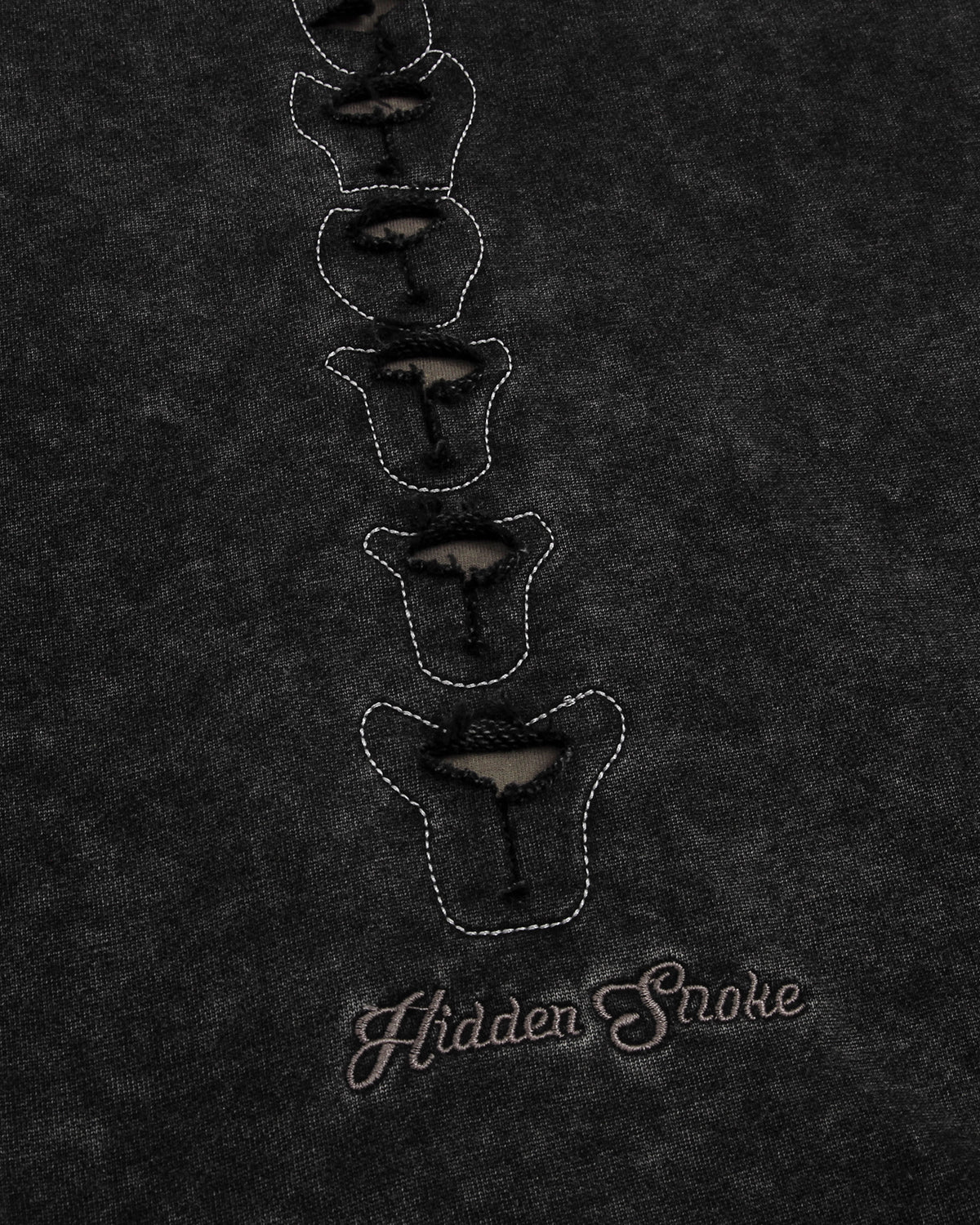 Omygoods Distressed Ribcage Wash Hoodie